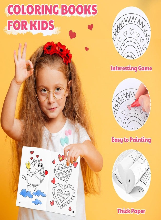 ReliThick 24 Set Valentine‘S Day Coloring Books for Kids and Stacking Crayons Mini DIY Coloring Book Valentine Theme Goodie Bags Stuffers for School Classroom Activity Supplies Kids Party Favors Gifts - Image 5